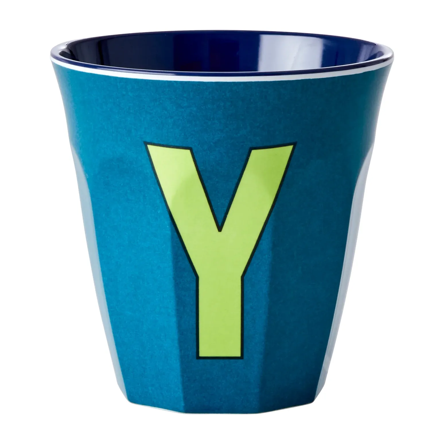 Tazza in melammina Rice media, lettera Y 30 cl, Verde smeraldo RICE