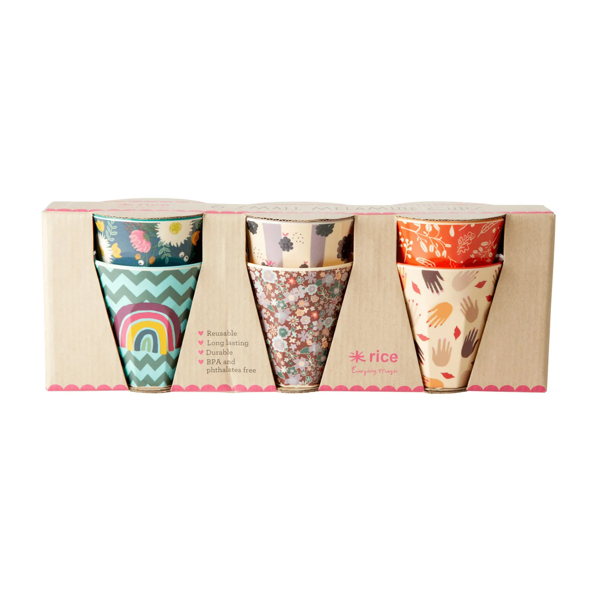 Tazza in melammina S confezione da 6 Rice, Disco ball-prints RICE