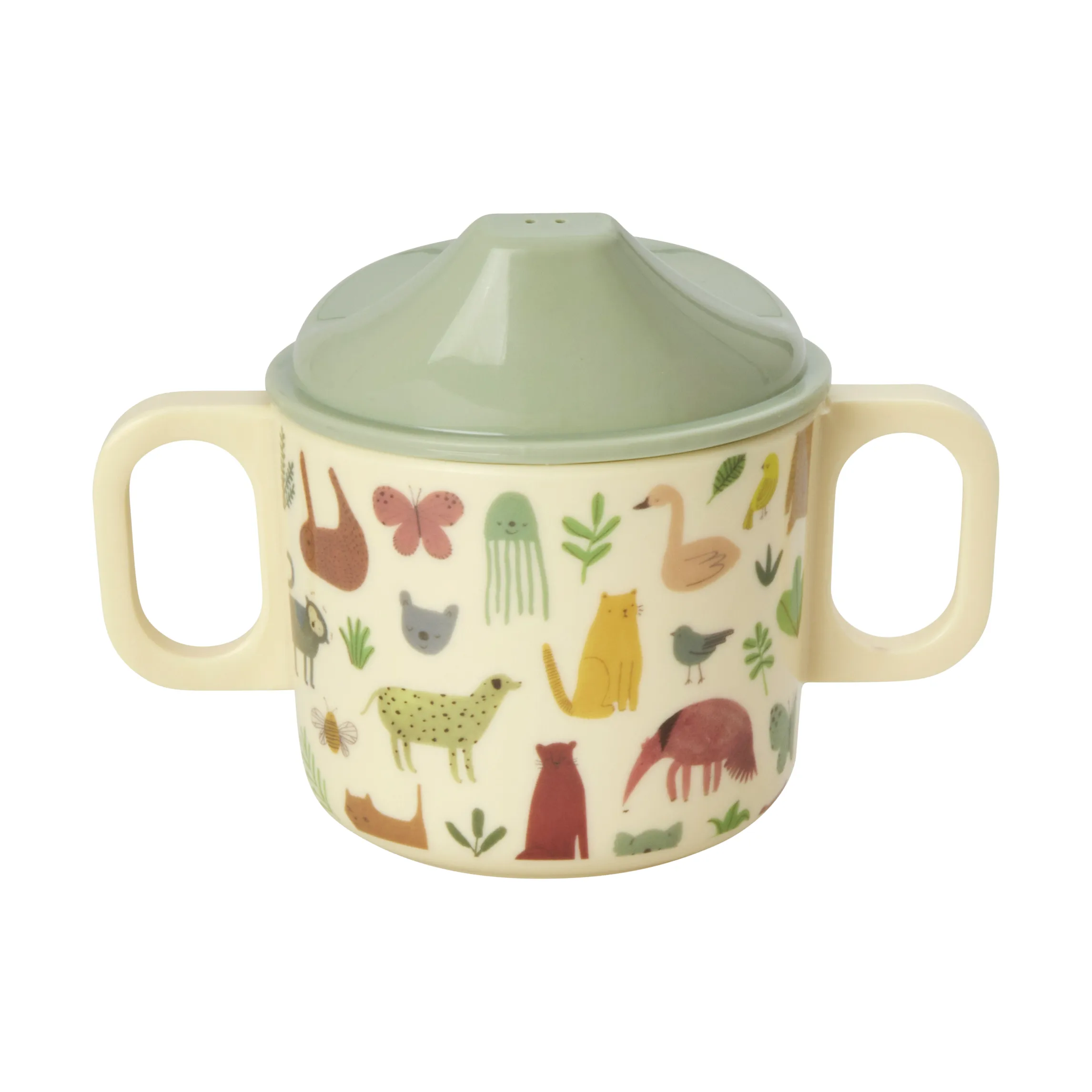Tazza A Doppio Manico In Ceramica Verde Menta, 350 Ml, Presa Sicura Per Anziani E Disabili