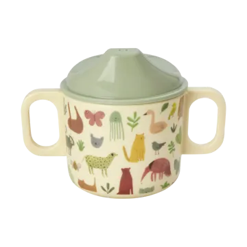 Tazza per bambini con due manici 20 cl Rice - Sweet Jungle Print-Cream - RICE