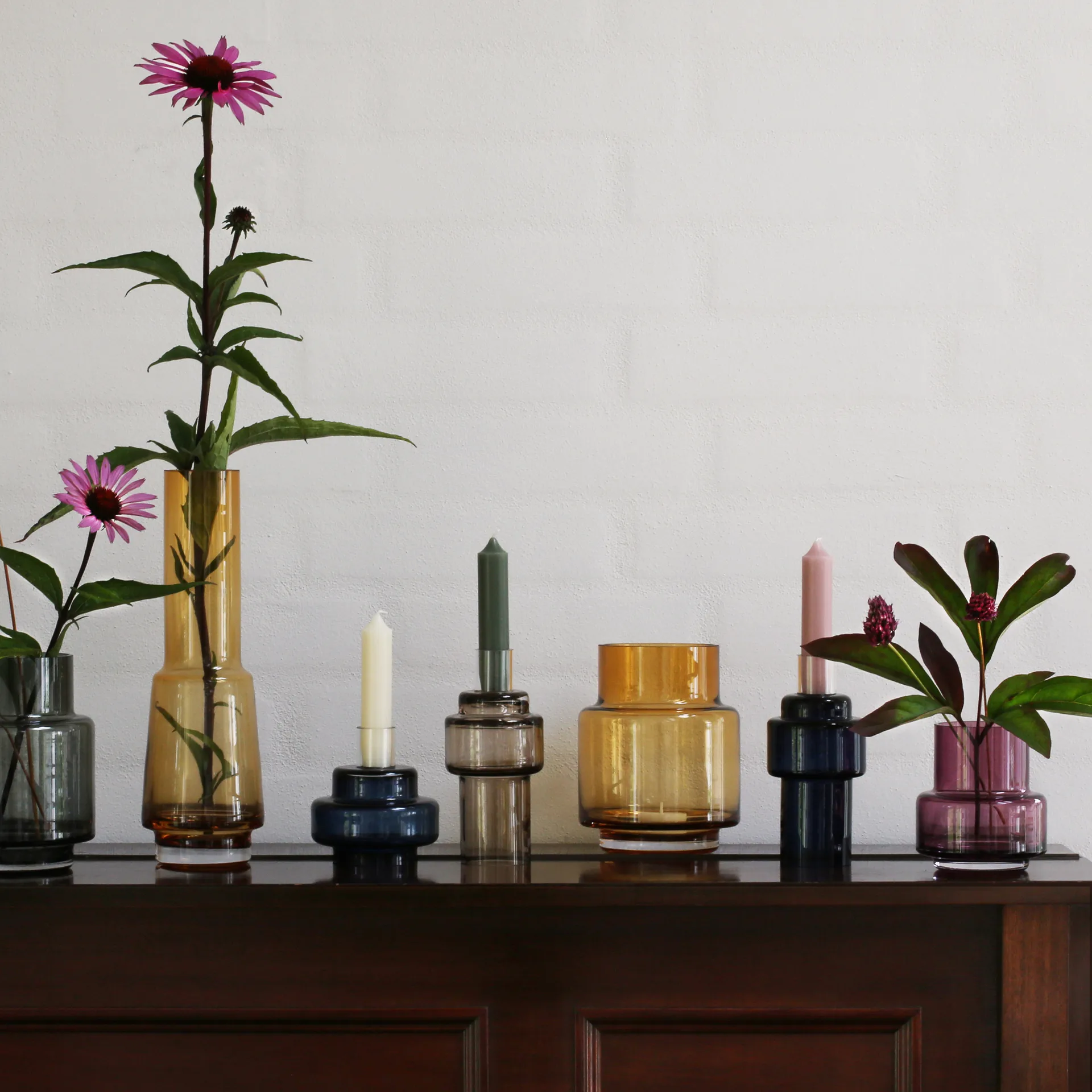 Candeliere in vetro n. 55, indigo blue Ro Collection