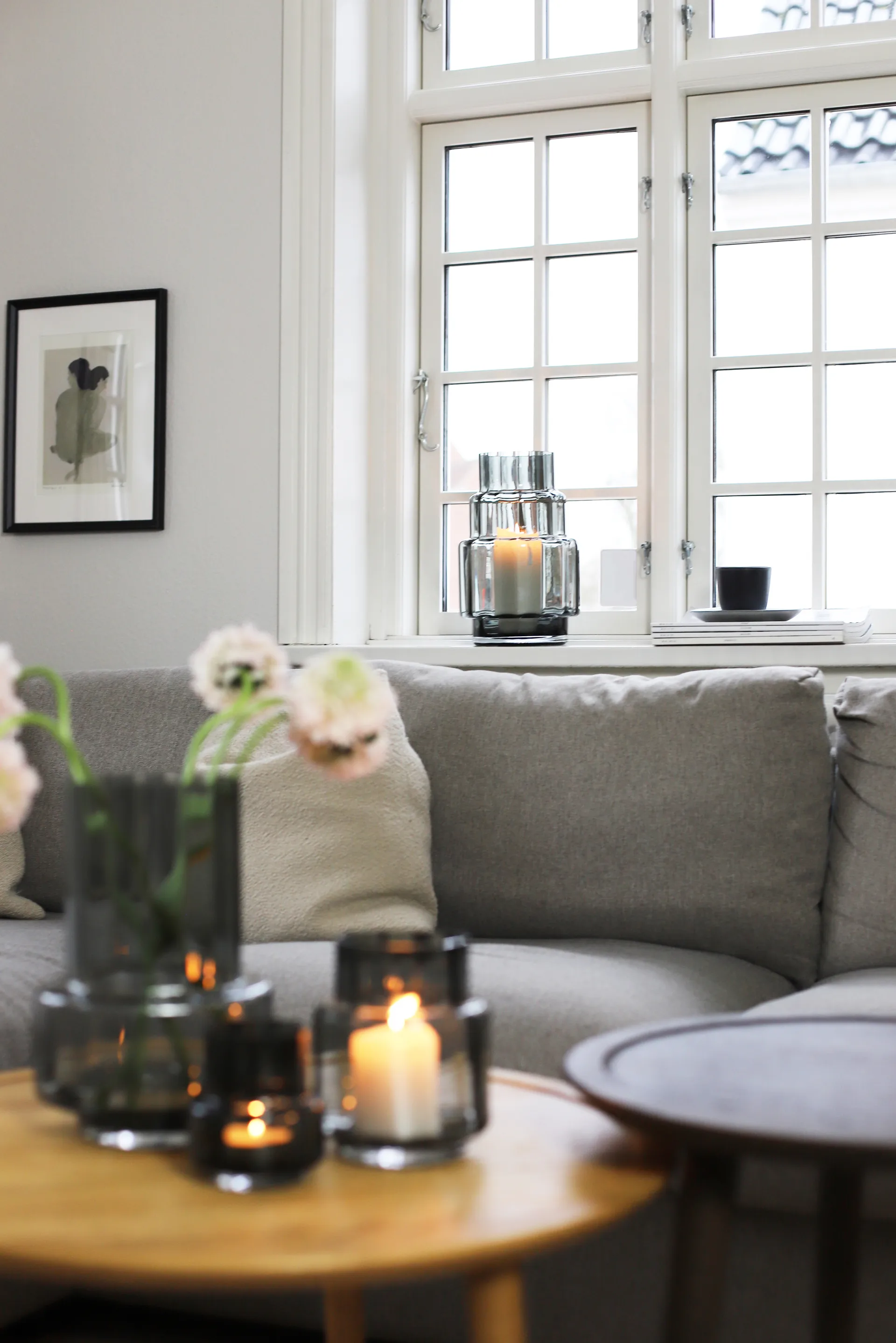 Portacandela Hurricane Reflections nr. 53, Grigio fumo Ro Collection