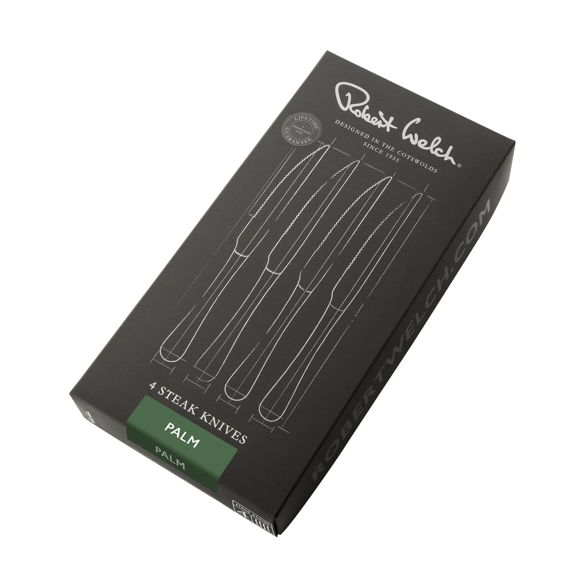 Coltello da griglia Palm Bright, confezione da 4, Acciaio inox Robert Welch