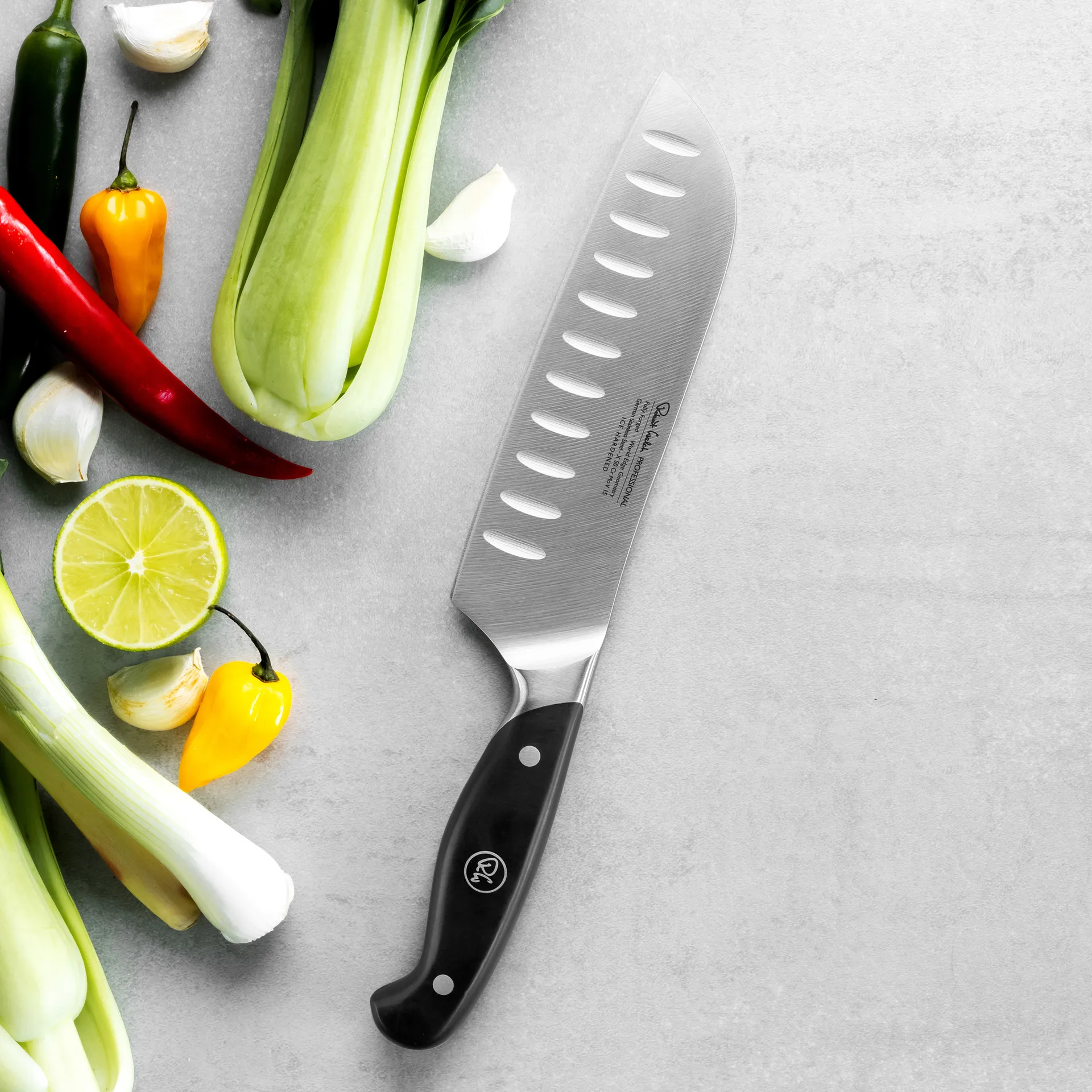 Coltello professionale santoku Robert Welch 17 cm, Acciaio inossidabile Robert Welch