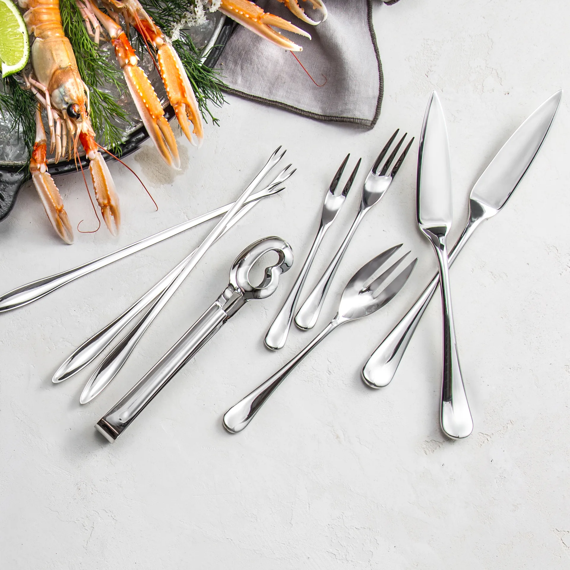 Forchetta ostrica Radford lucido, Acciaio inossidabile Robert Welch