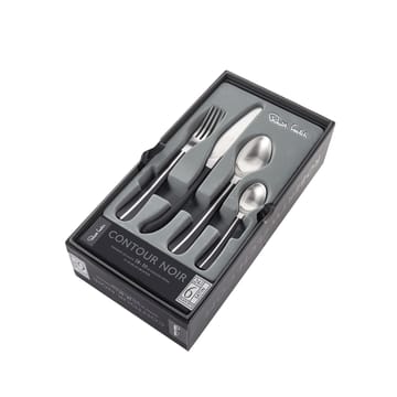 Posate Contour 24 pezzi - nero - Robert Welch