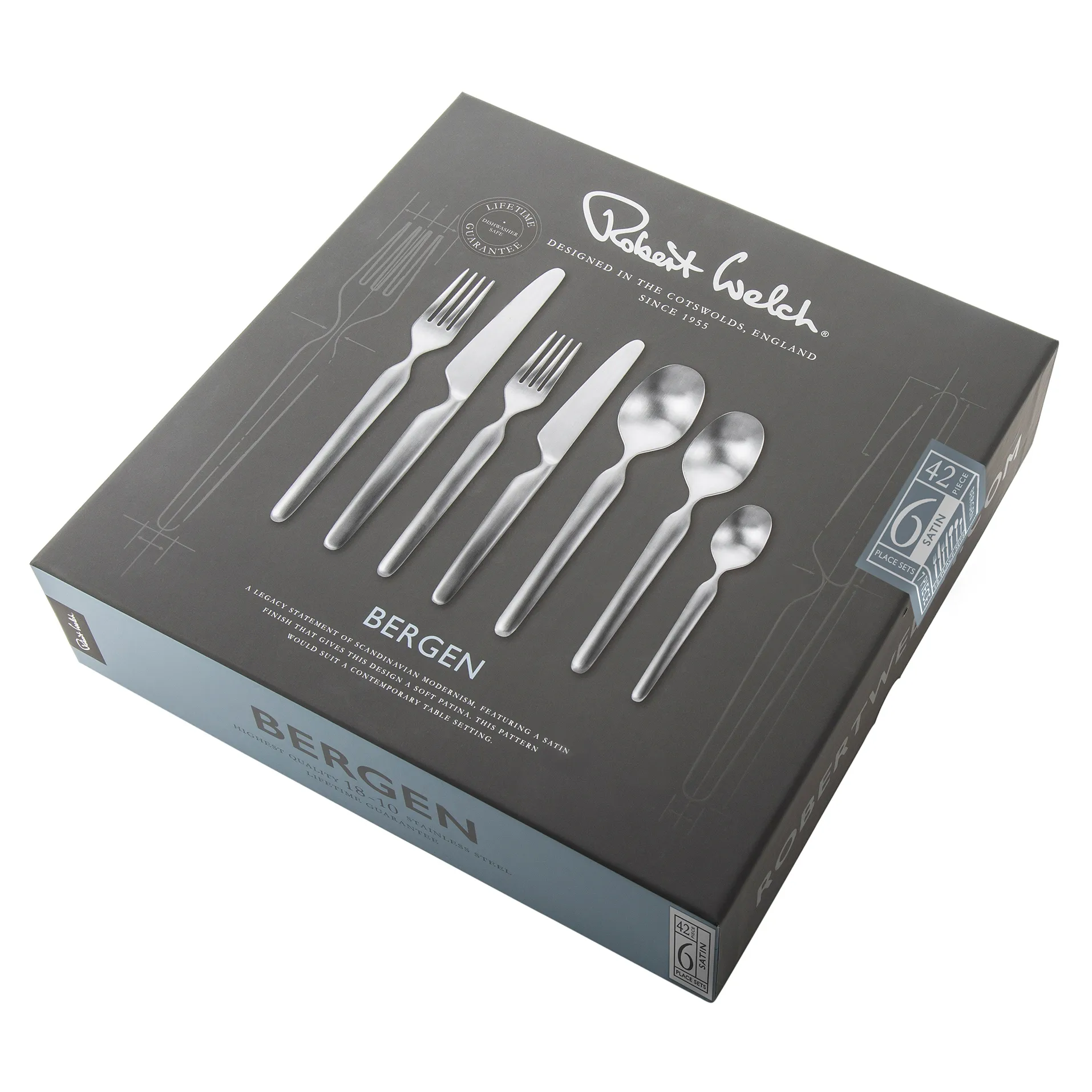 Set di posate Bergen opaco, 42 pezzi Robert Welch