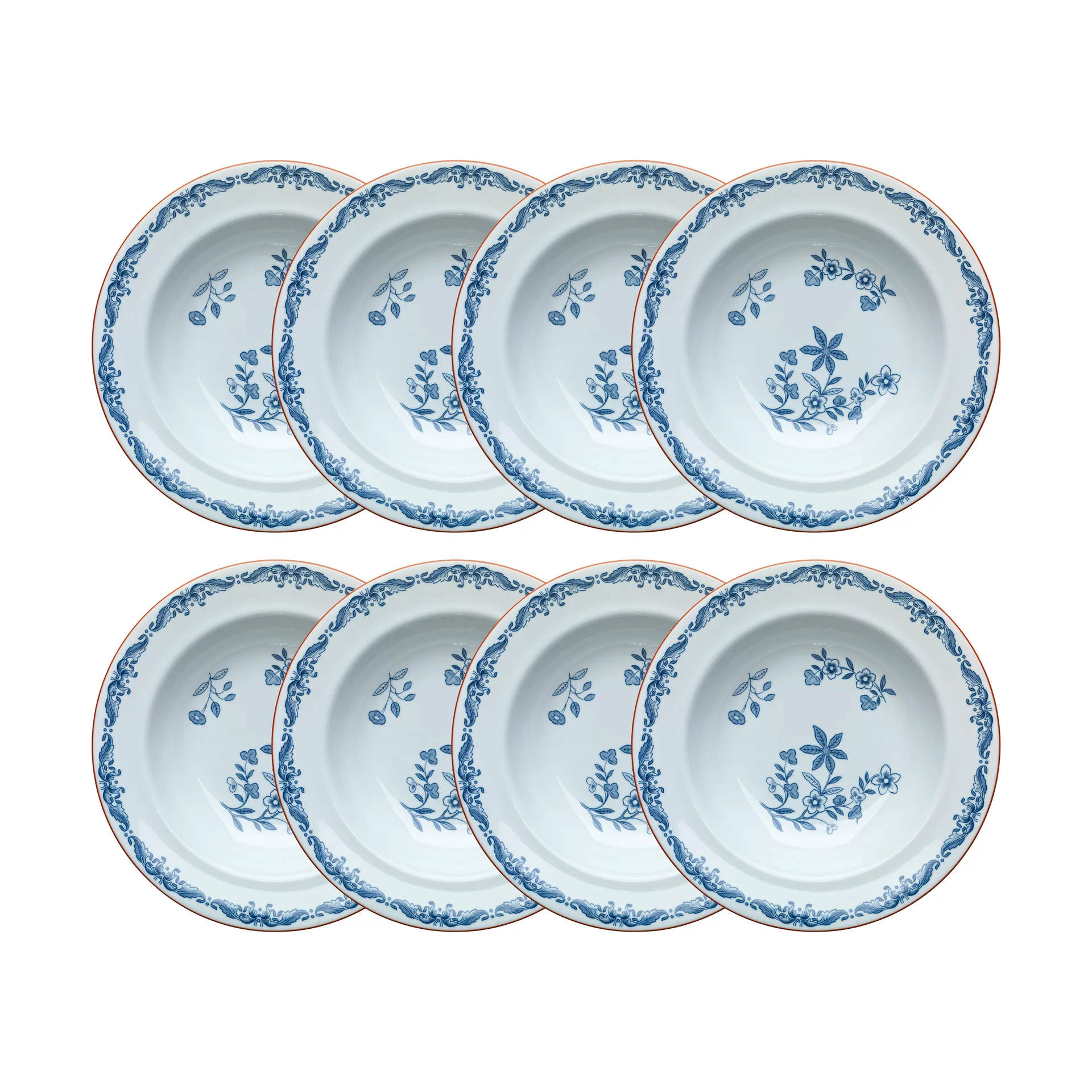 Piatto fondo Ostindia Ø24 cm confezione da 8 – Blu,  Rörstrand