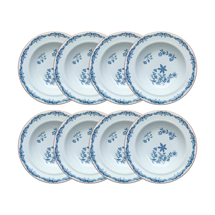 Piatto fondo Ostindia Ø24 cm confezione da 8 – Blu - Rörstrand