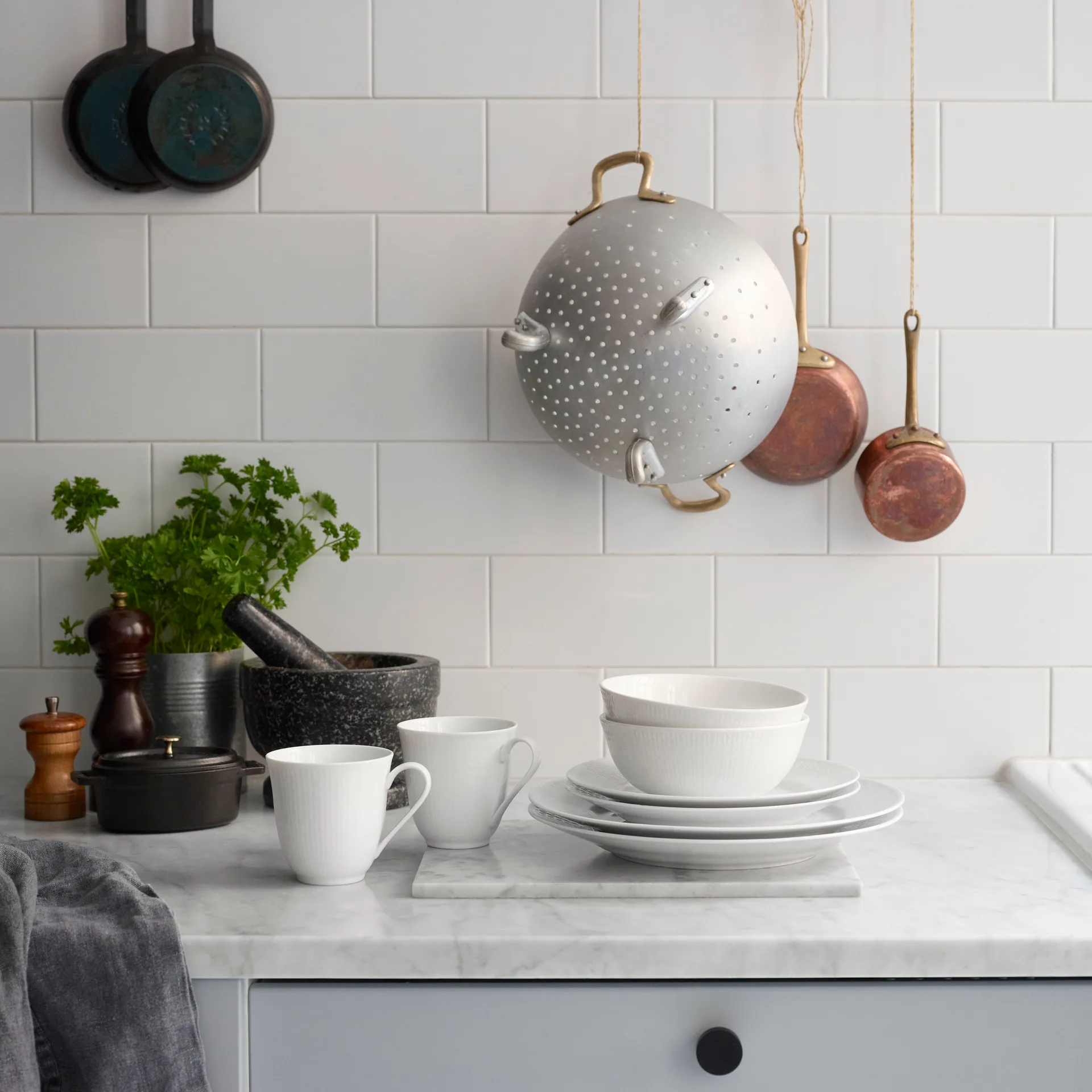 Piatto Swedish Grace Ø21 cm confezione da 8 - Neve (bianco) Rörstrand