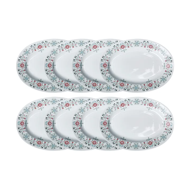 Piatto Swedish Grace Winter ovale confezione da 8 - Bianco - Rörstrand