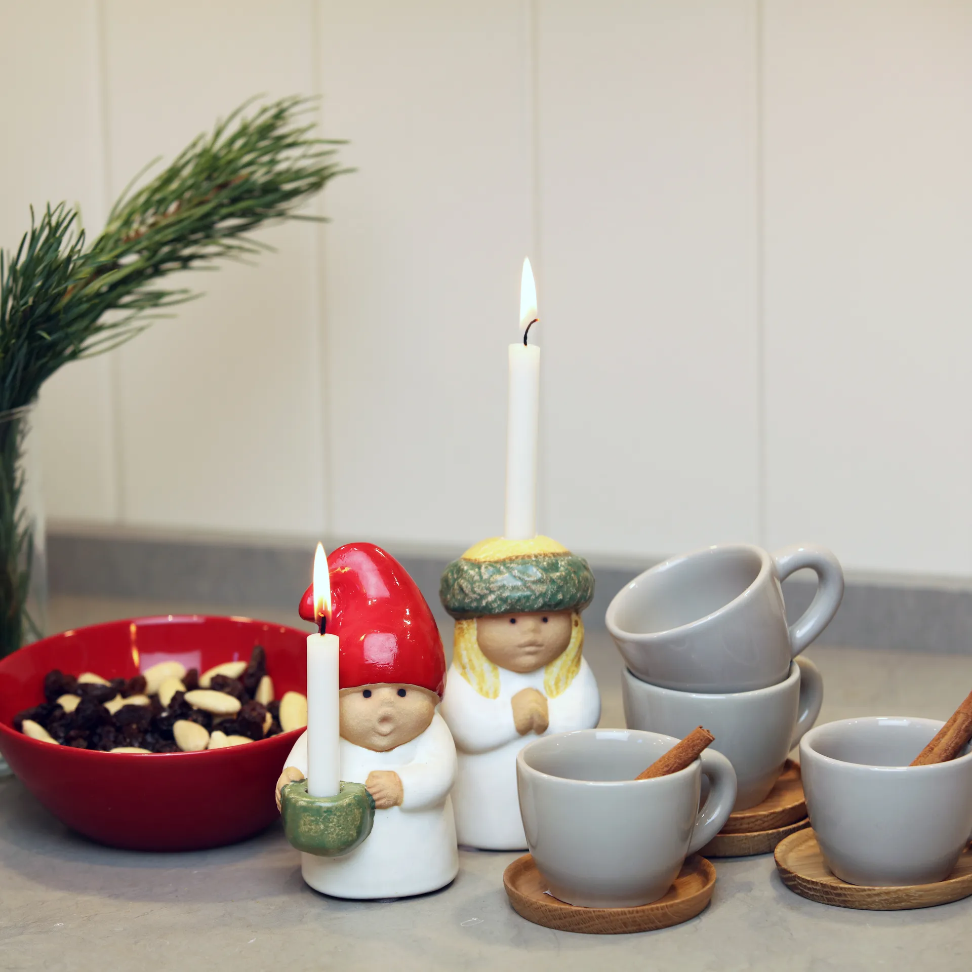 Statuina bambino dell'Avvento Babbo Natale, bianco Rörstrand