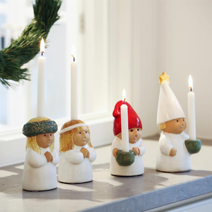 Statuina bambino dell'Avvento Lucia, bianco, verde Rörstrand