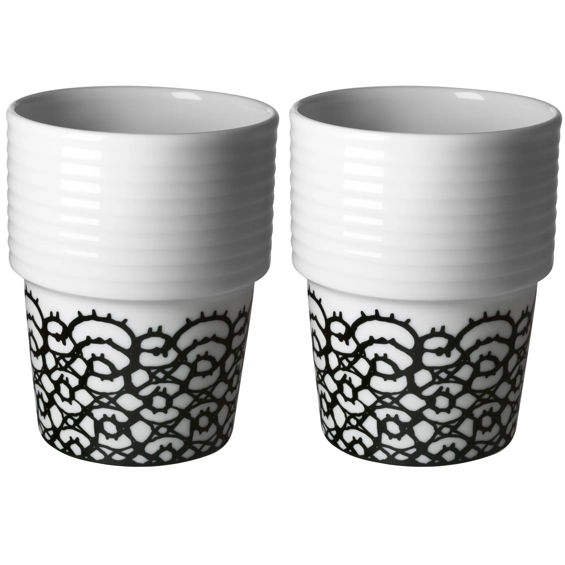 Tazza Filippa K confezione da 2, estremità nera confezione da 2 Rörstrand