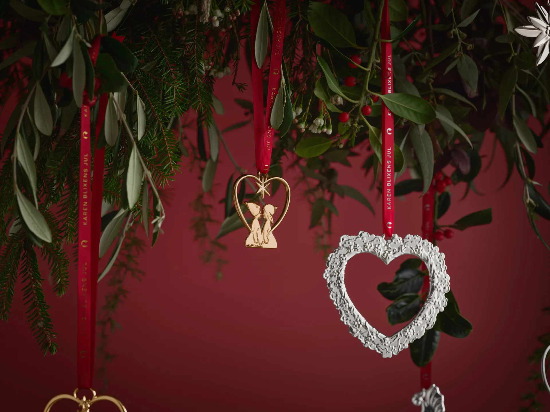 Decorazione Karen Blixen per finestra, Cuore di fiori, Silver Rosendahl