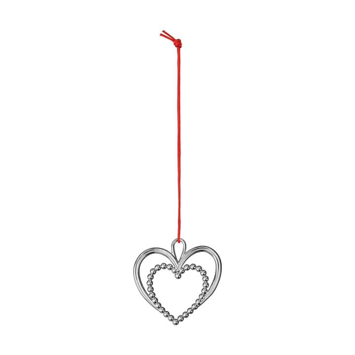 Decorazione natalizia cuore di perle Karen Blixen 6,5 cm - Argentato - Rosendahl