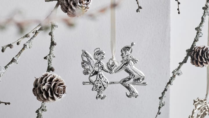 Decorazione natalizia Karen Blixen angeli sull'altalena, Placcato argento Rosendahl