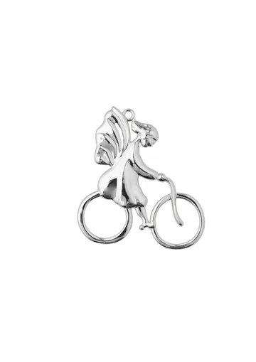 Decorazione natalizia Karen Blixen Angelo su bicicletta - Silver - Rosendahl