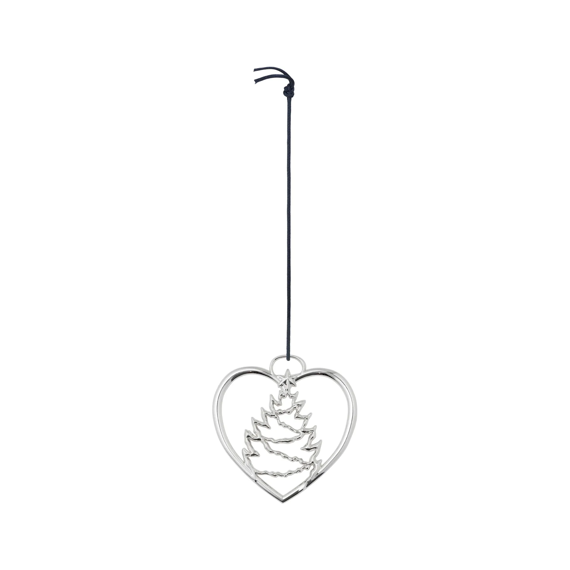 Decorazione natalizia Karen Blixen Cuore con albero di Natale, Silver Rosendahl