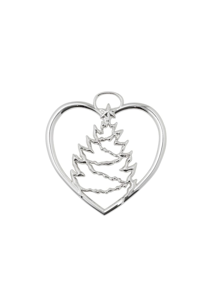 Decorazione natalizia Karen Blixen Cuore con albero di Natale, Silver Rosendahl