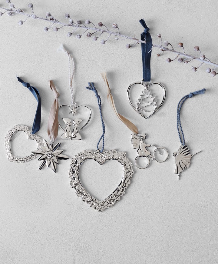Decorazione natalizia Karen Blixen Cuore con albero di Natale, Silver Rosendahl