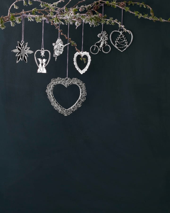 Decorazione natalizia Karen Blixen Cuore con albero di Natale, Silver Rosendahl
