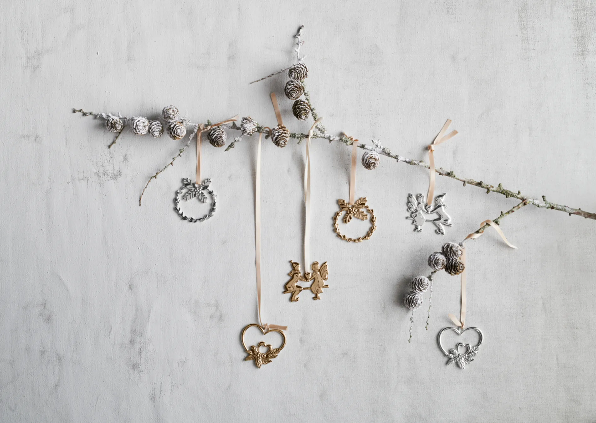 Decorazione natalizia Karen Blixen Holly, Placcato argento Rosendahl
