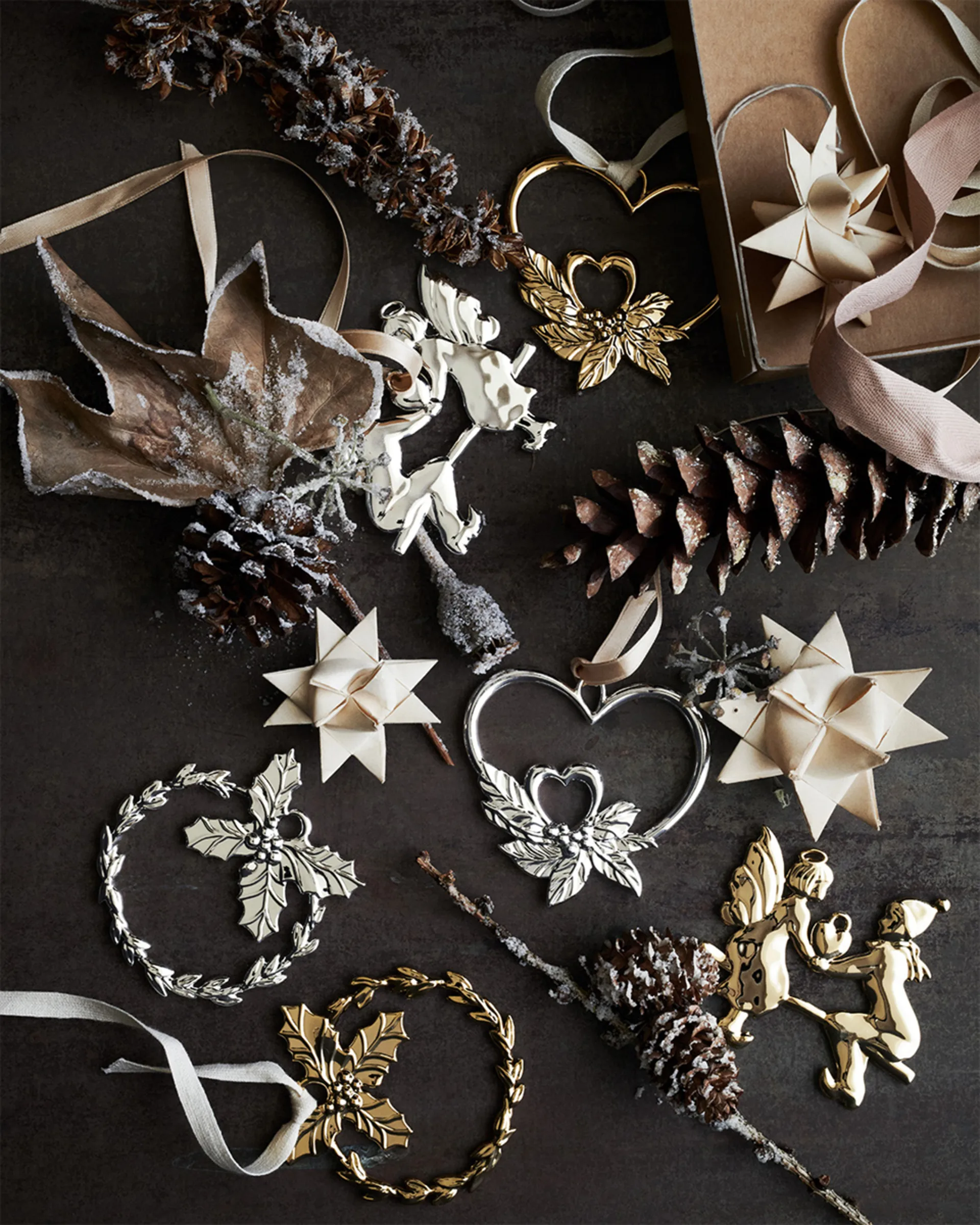 Decorazione natalizia Karen Blixen Holly, Placcato argento Rosendahl