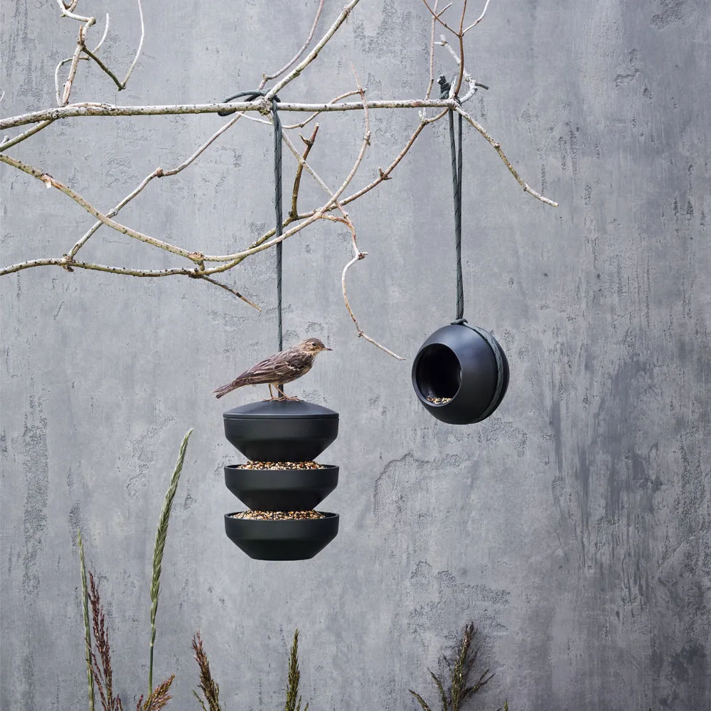 Mangiatoia per uccelli Rosendahl Birds, Verde, su supporto Rosendahl