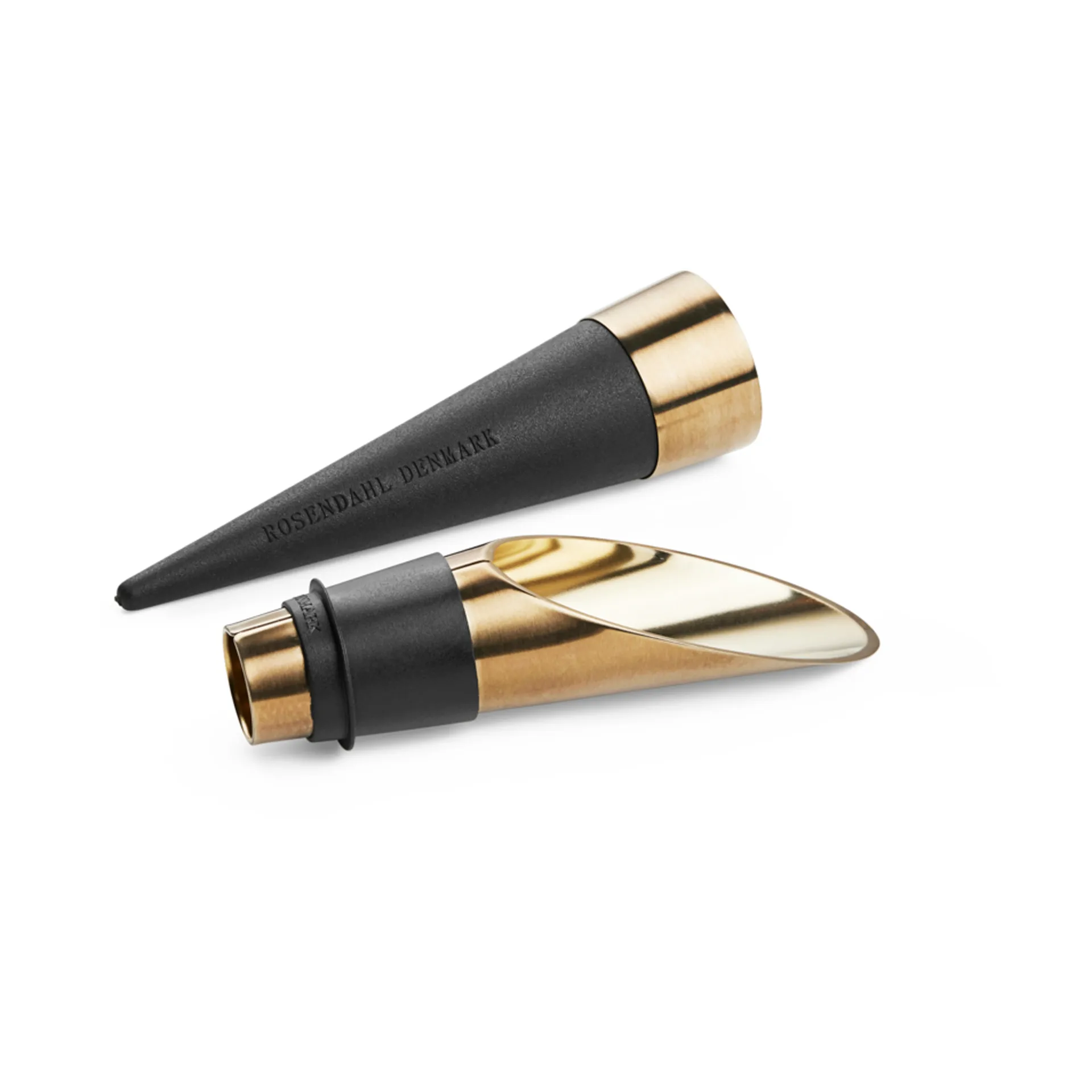 Tappo per bottiglia Grand Cru Bareware e beccuccio versatore, 2 pezzi, Nero, laminato in metallo Rosendahl