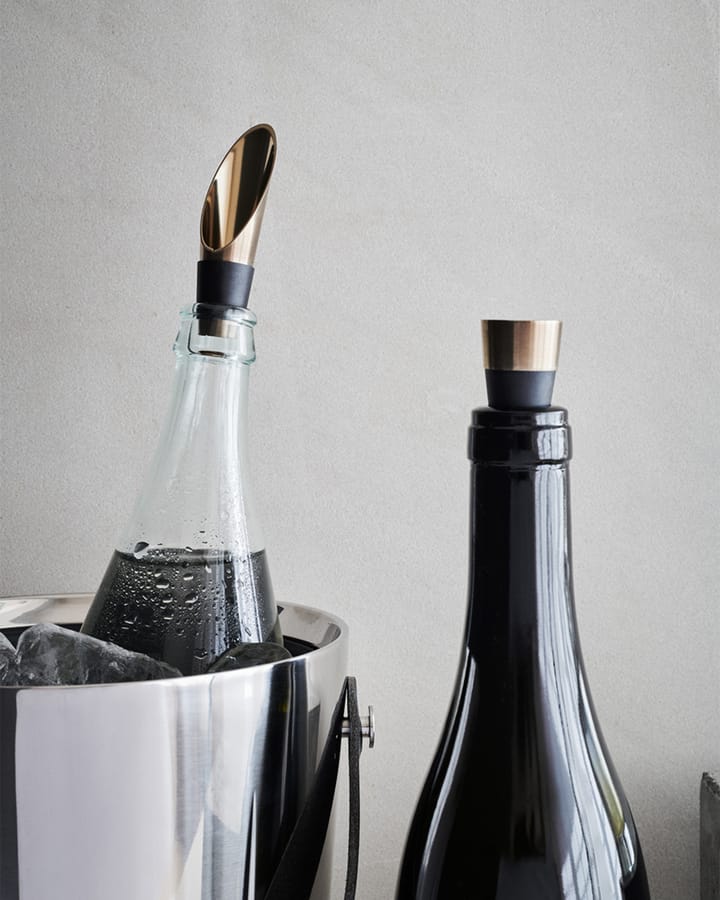 Tappo per bottiglia Grand Cru Bareware e beccuccio versatore, 2 pezzi - Nero, laminato in metallo - Rosendahl
