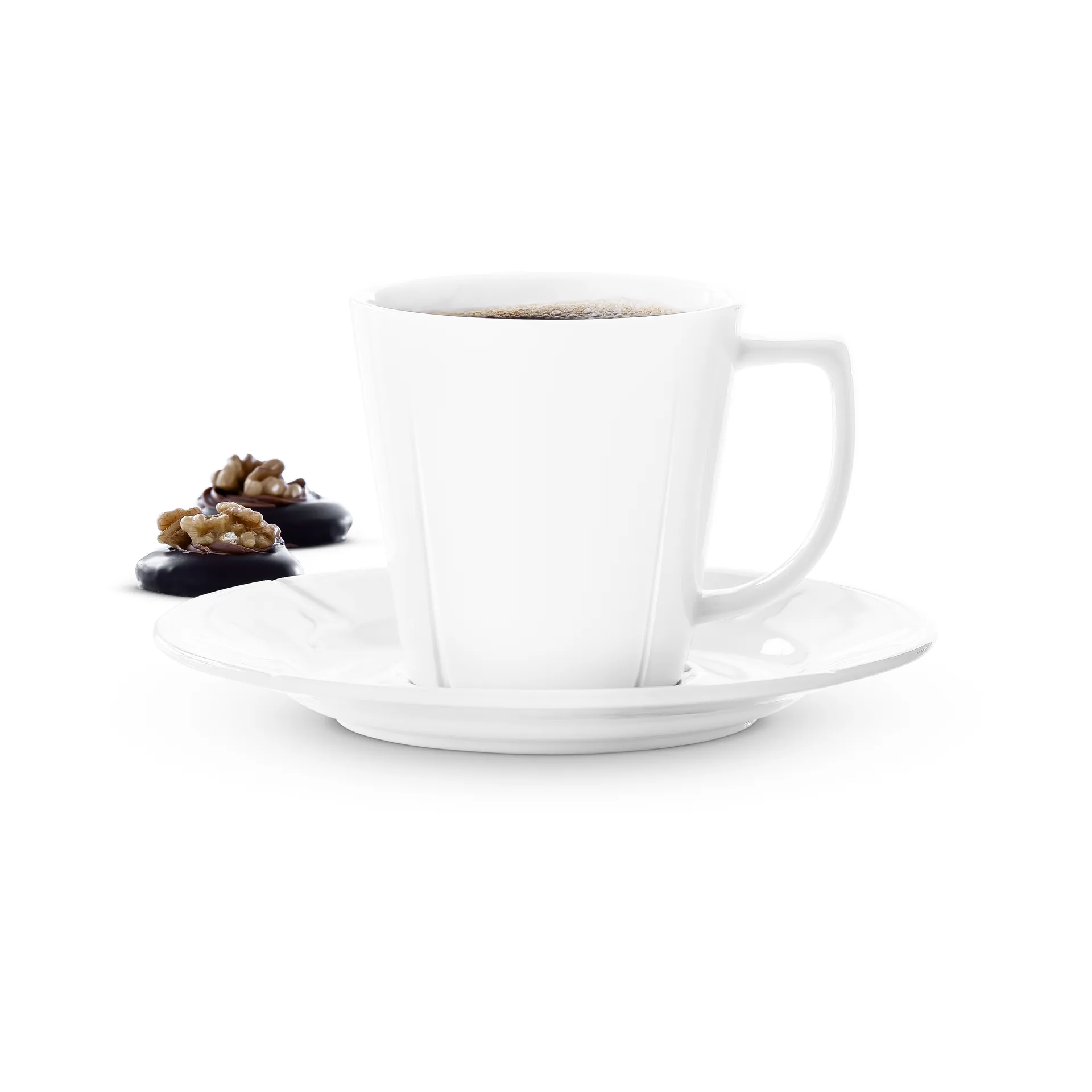 Tazza da caffè con piattino Grand Cru 26 cl, confezione da 4, Bianco Rosendahl