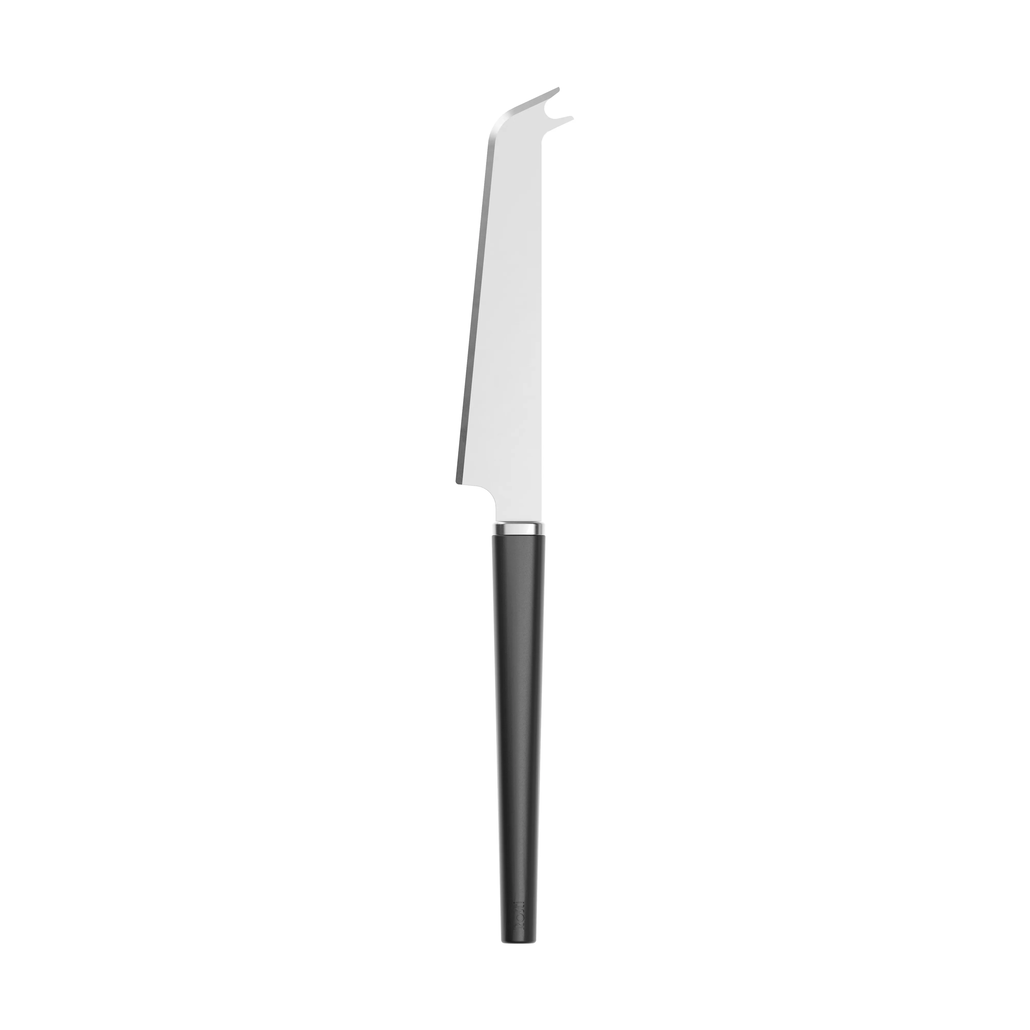 coltello formaggio a 3 punte cm 12, colore nero , manico in gomma