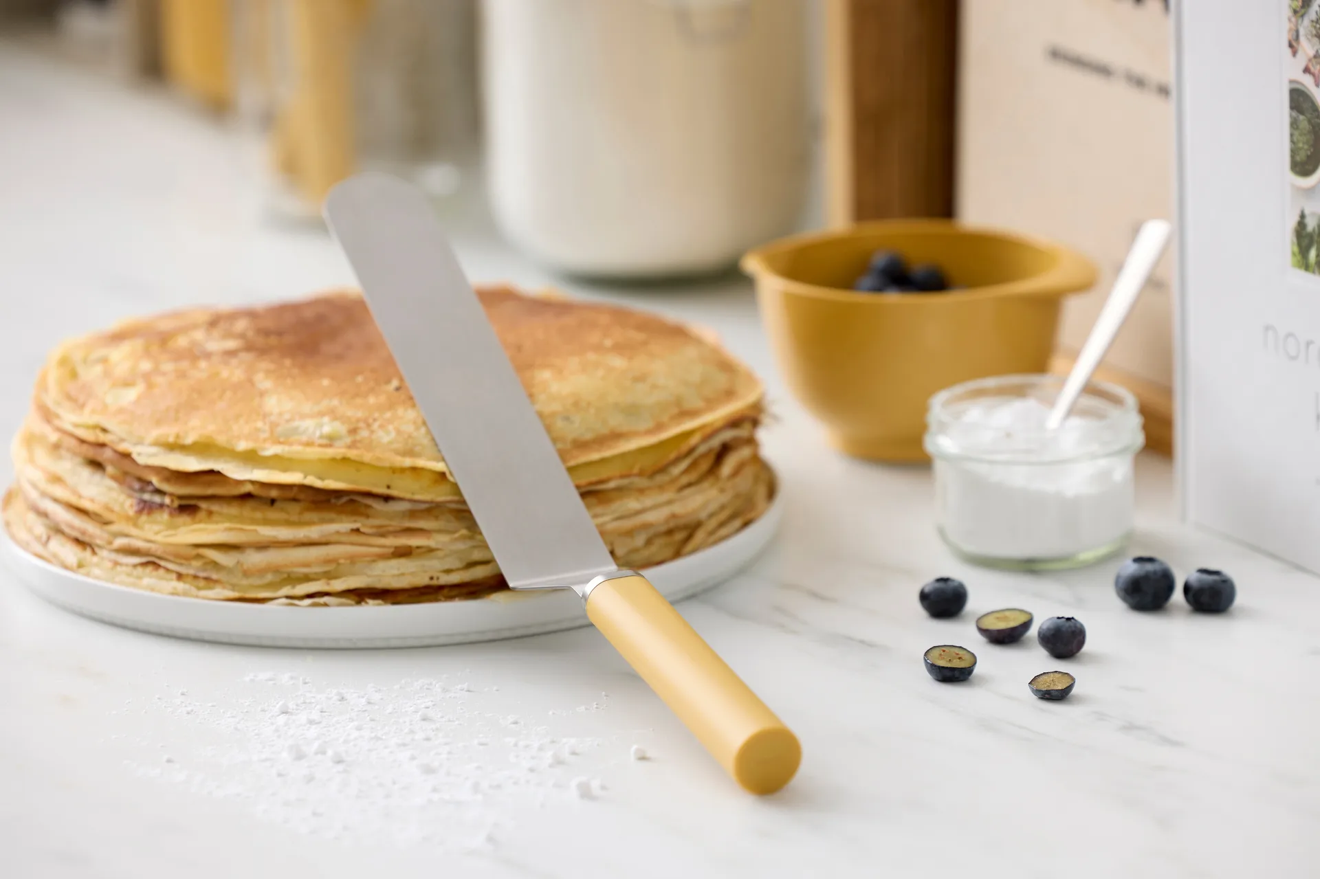 Spatola stretta Emma in acciaio 33 cm, Curry Rosti