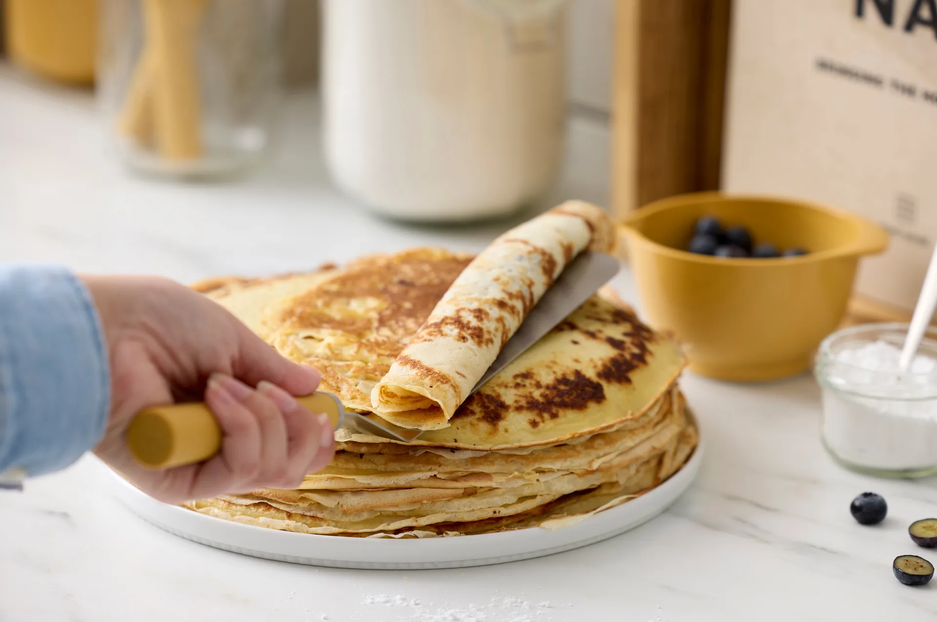 Spatola stretta Emma in acciaio 33 cm, Curry Rosti