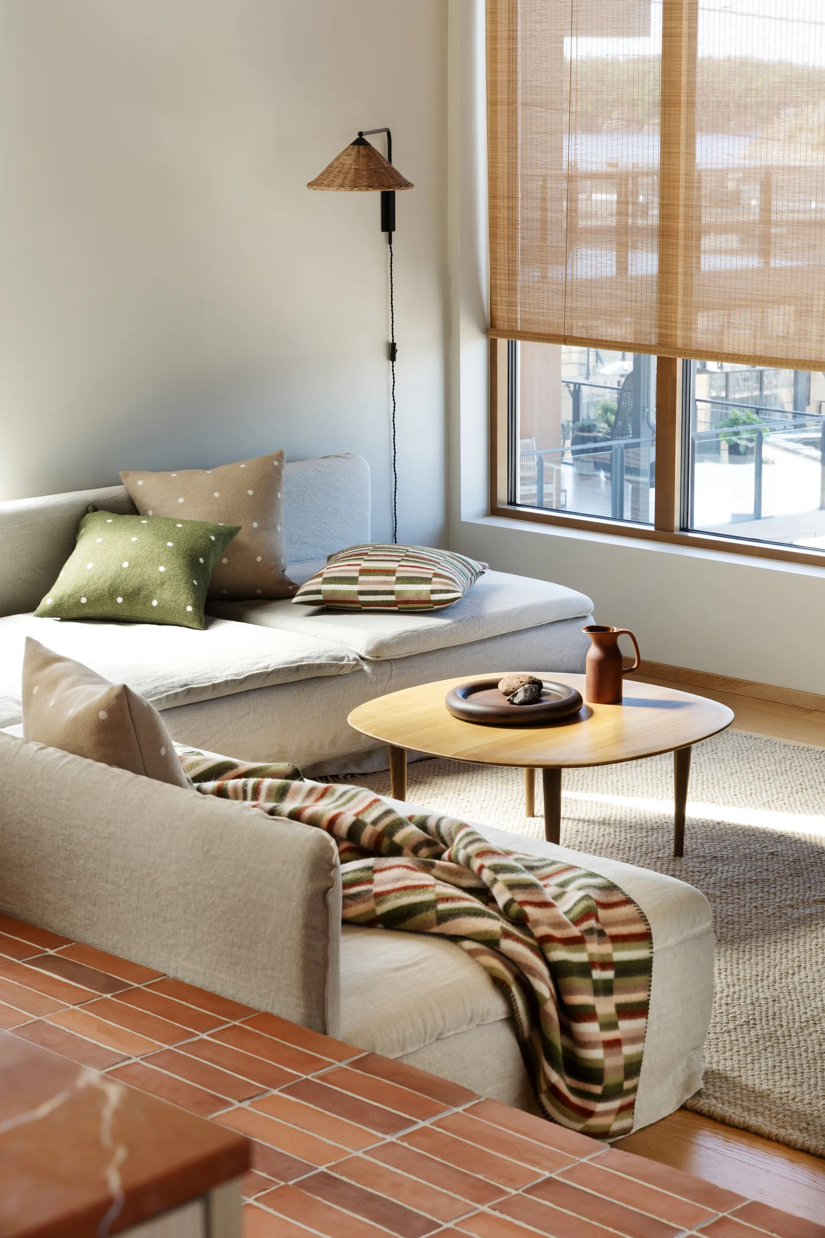 Coperta Ida 135x200 cm, Olive burgundy Røros Tweed