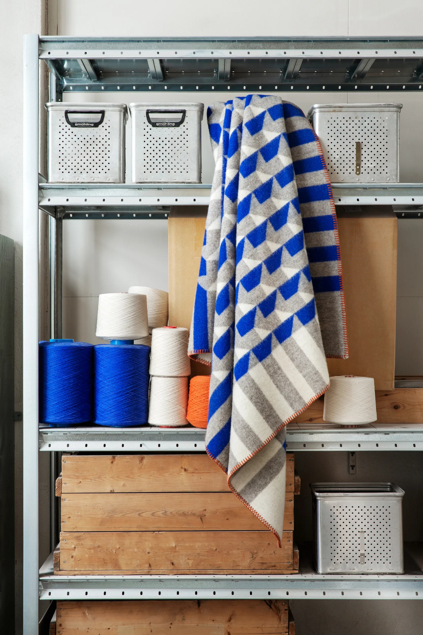 Coperta Kvam 135x200 cm, Blue-mule Røros Tweed