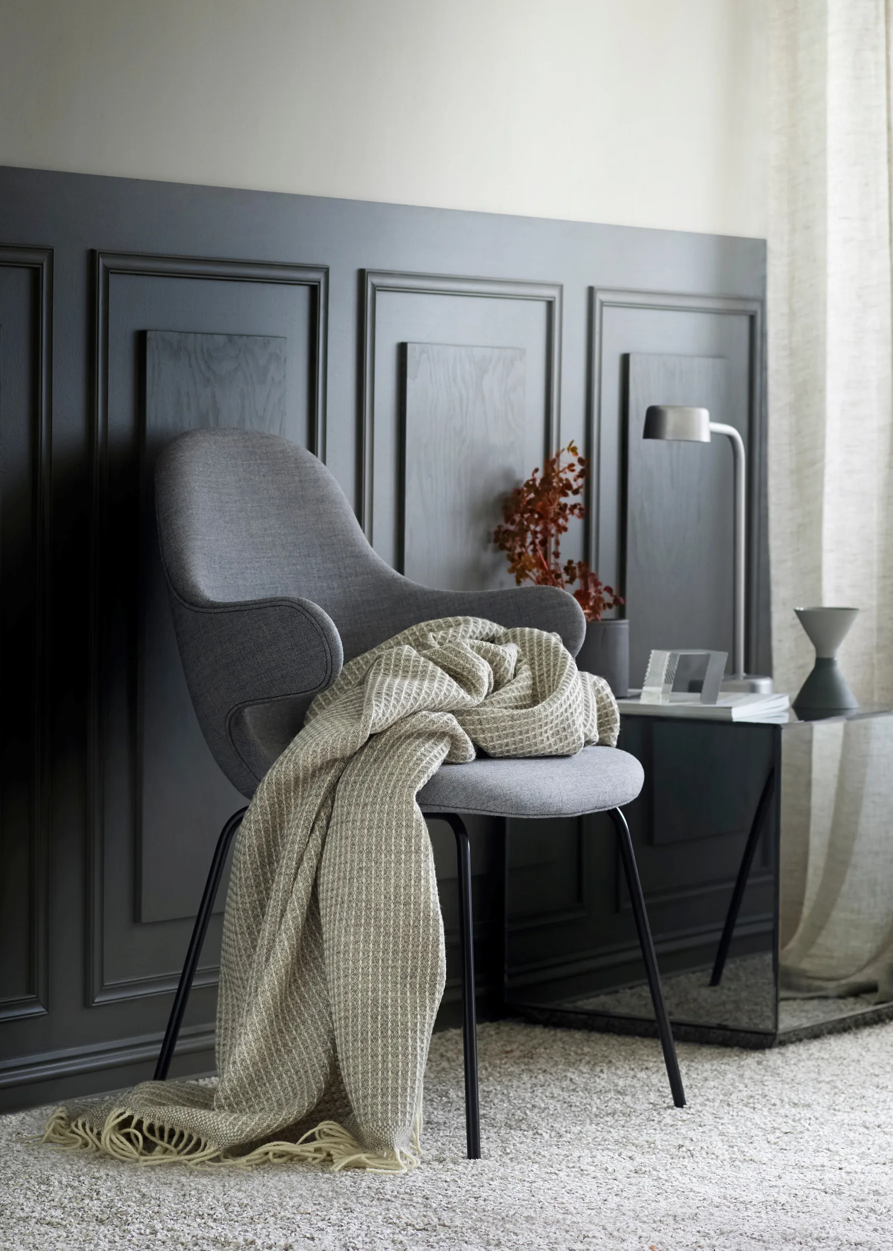 Plaid Vega 150x210 cm, Grey Røros Tweed