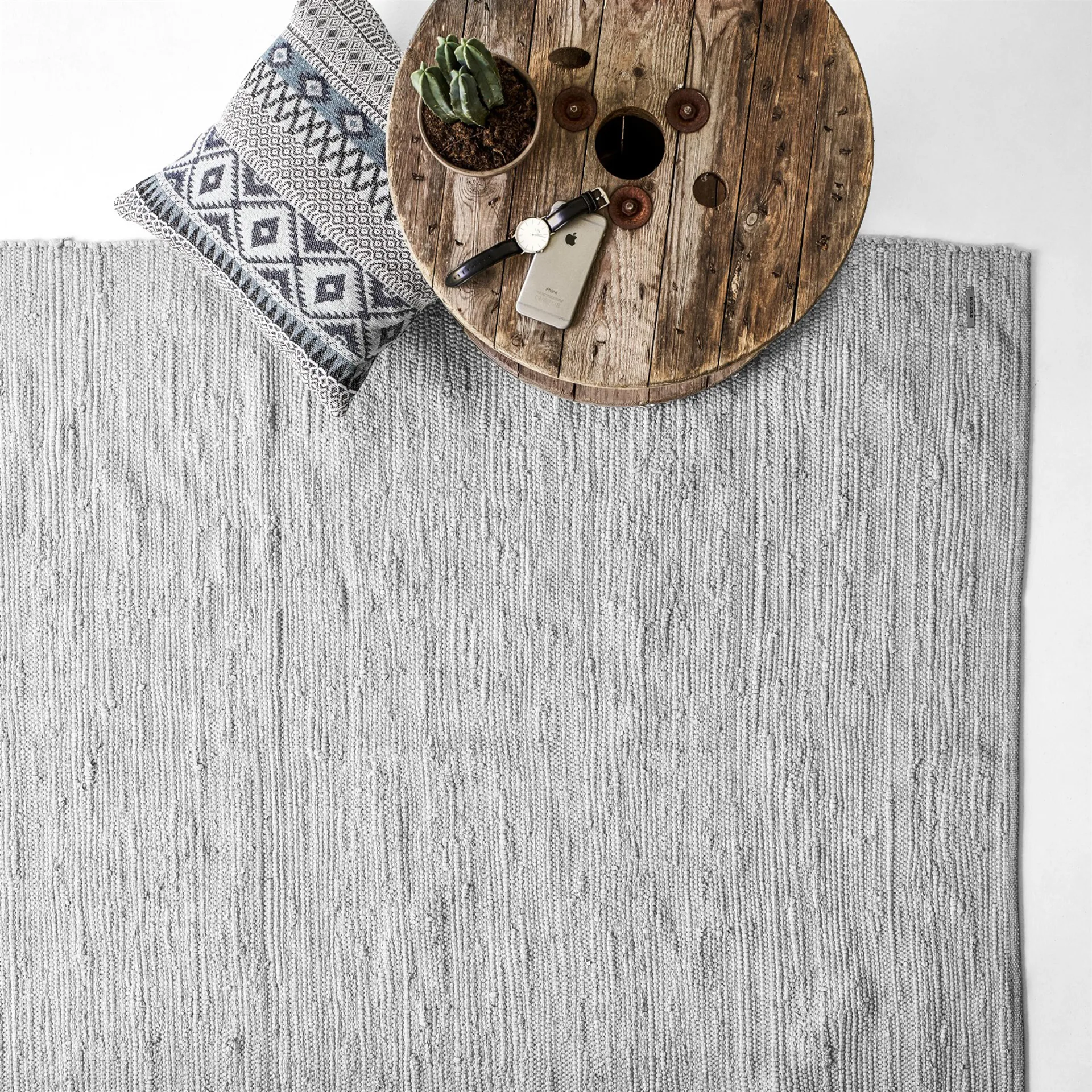 Tappeto Cotton 170x240 cm, light grey (grigio chiaro) Rug Solid