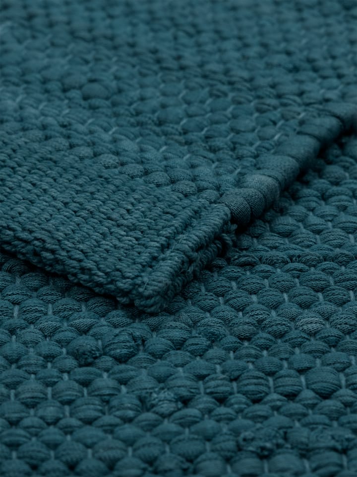 Tappeto Cotton 60x90 cm - petroleum (blu petrolio) - Rug Solid