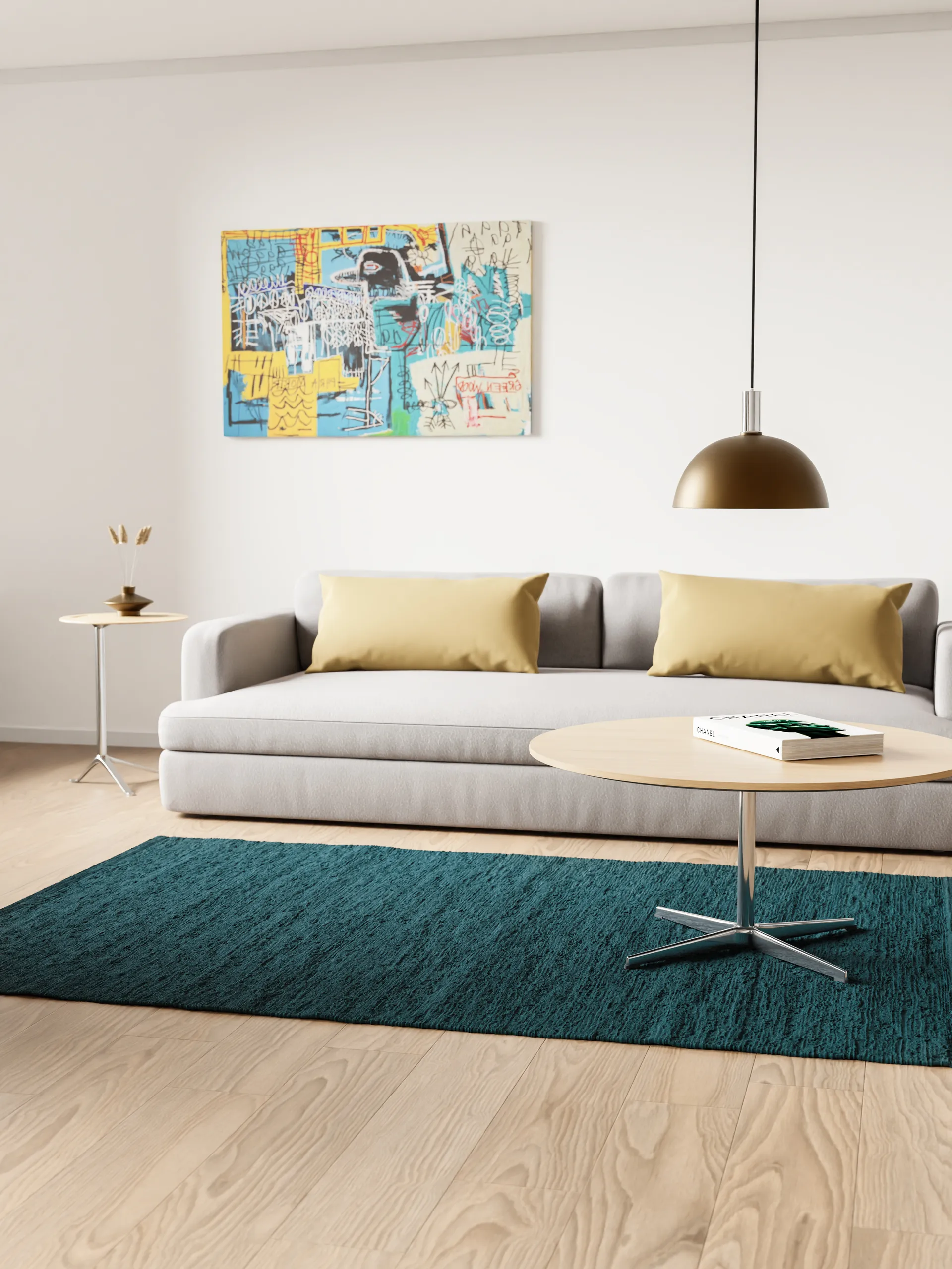 Tappeto in cotone 140x200 cm, petroleum (blu petrolio) Rug Solid