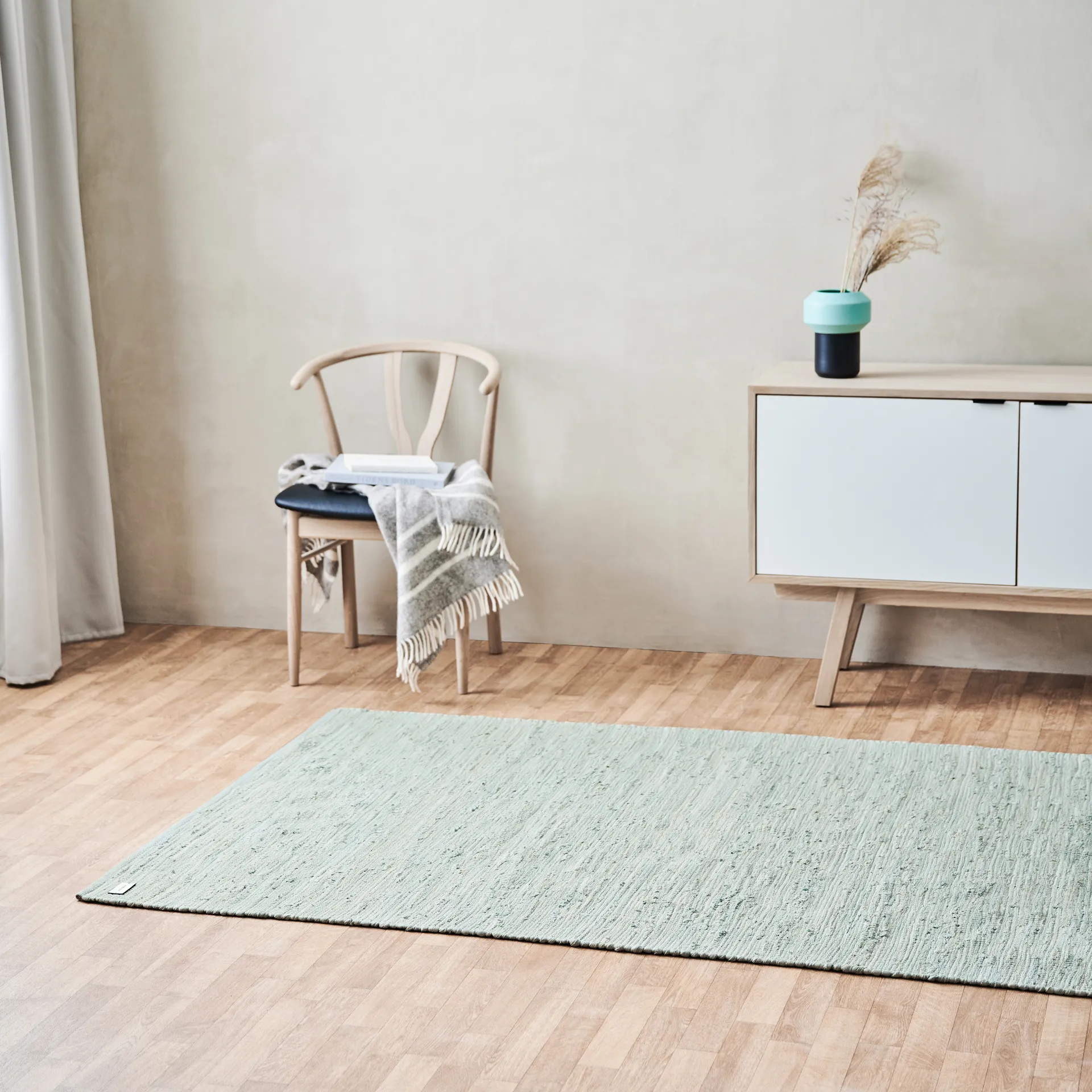 Tappeto in cotone 75x200 cm, Verde menta Rug Solid