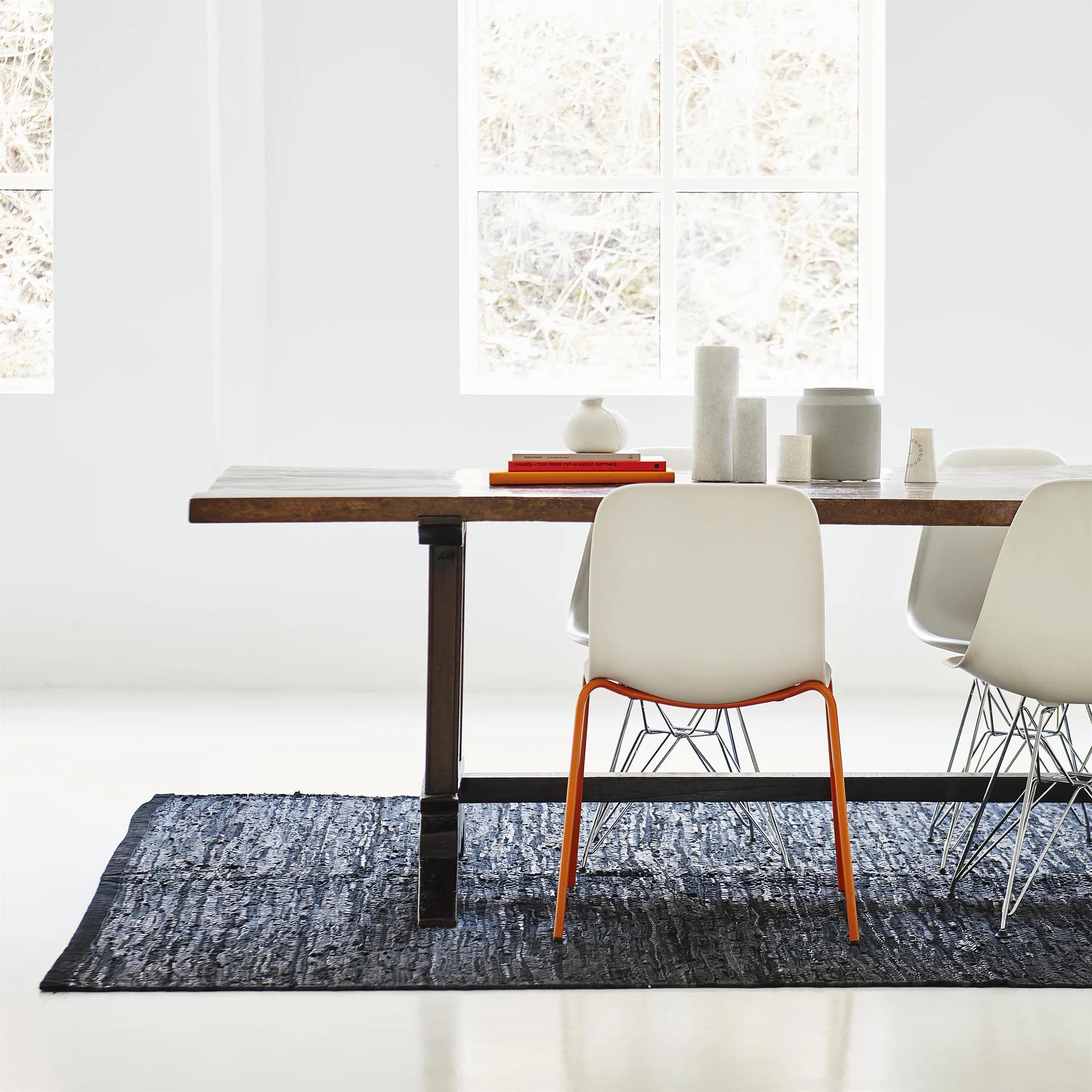 Tappeto Leather 60x90 cm, black (nero) Rug Solid