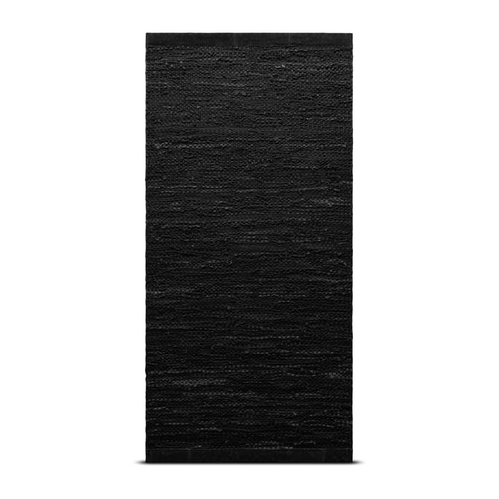 Tappeto Leather 65x135 cm - black (nero) - Rug Solid