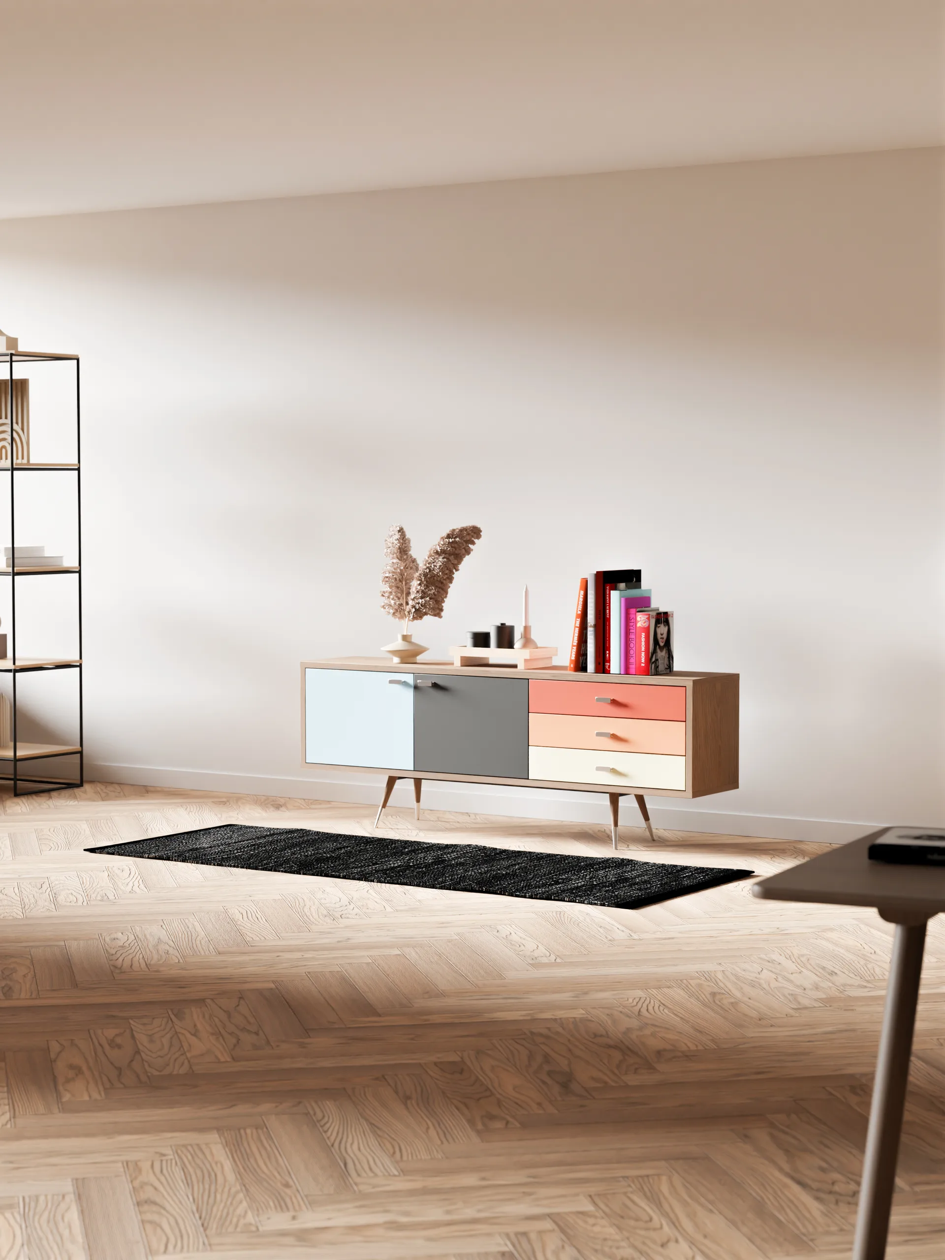 Tappeto Leather 75x200 cm, black (nero) Rug Solid