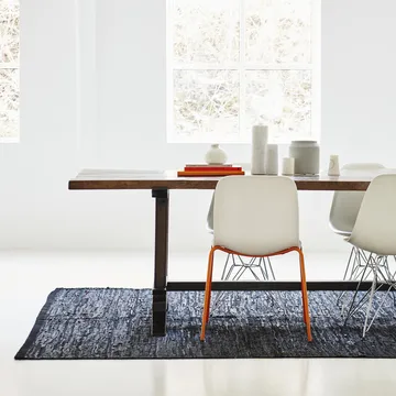 Tappeto Leather 75x300 cm - black (nero) - Rug Solid