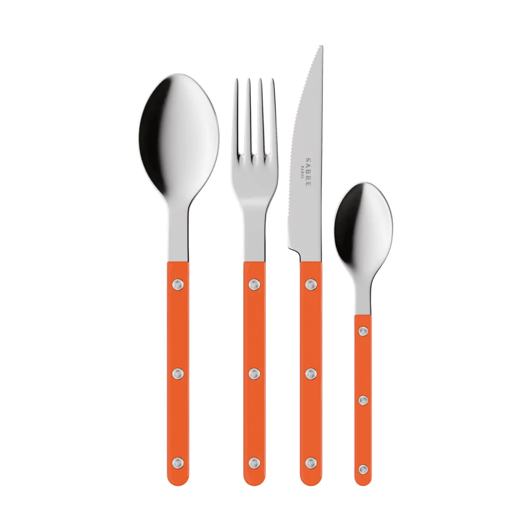 Set di posate Bistrot solid 4 pezzi, Arancio SABRE Paris