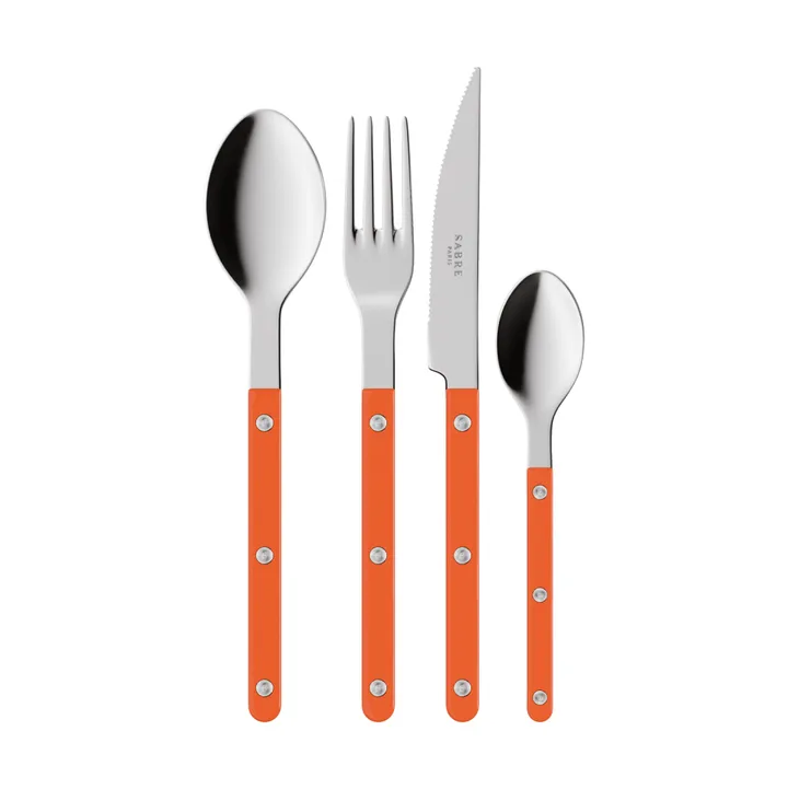 Set di posate Bistrot solid 4 pezzi - Arancio - SABRE Paris