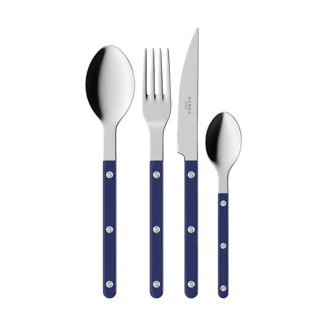 Set di posate Bistrot solid 4 pezzi, Blu navy SABRE Paris