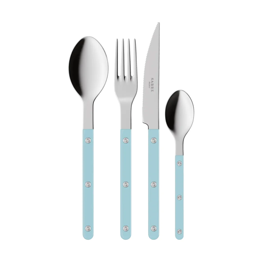 Set di posate Bistrot solid 4 pezzi, Blu pastello SABRE Paris